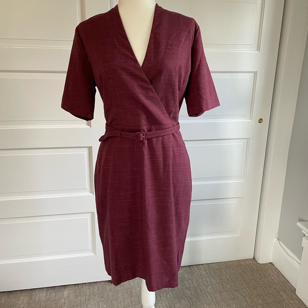 Ann Taylor Burgundy Wrap Dress